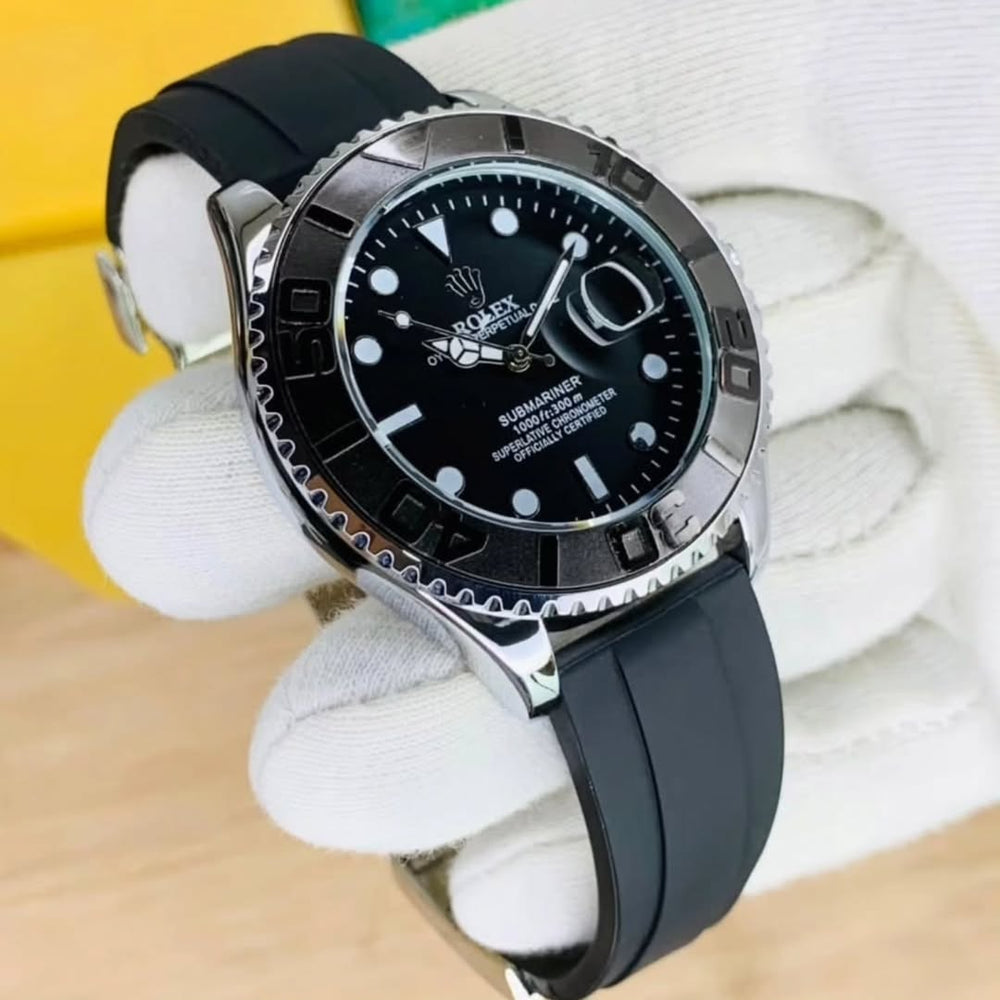 ROLEX Submariner Style Silicone Strap Watch