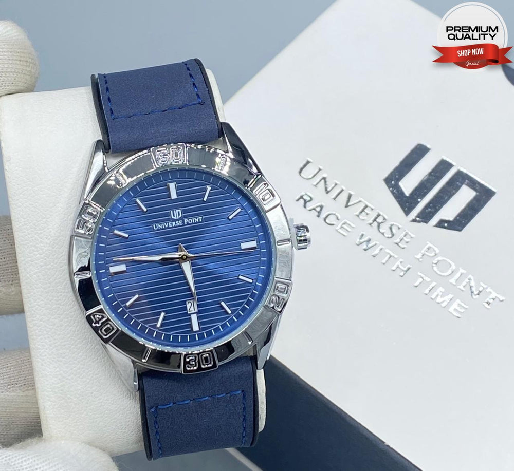 Universe Point Leather Strap Watch