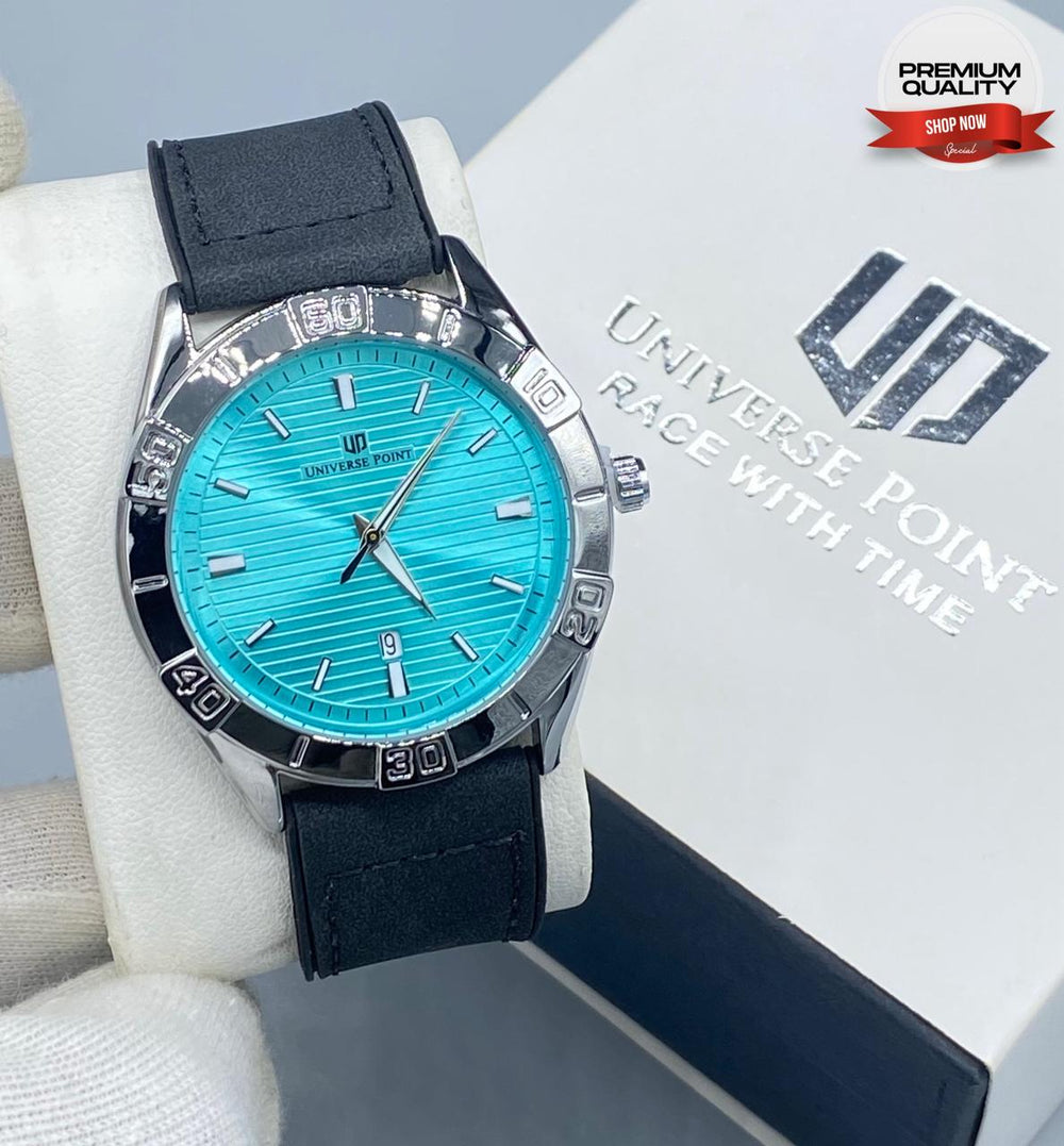 Universe Point Leather Strap Watch