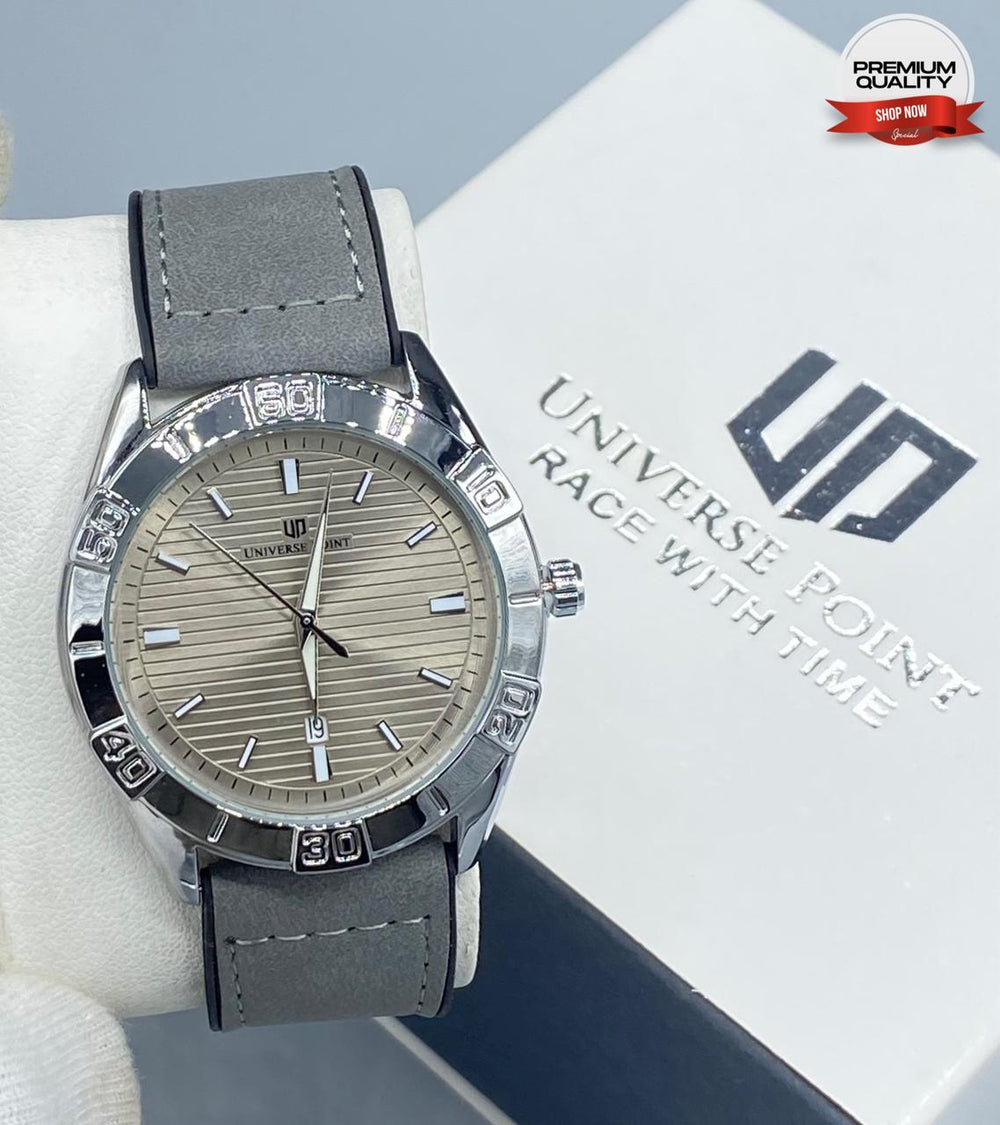 Universe Point Leather Strap Watch